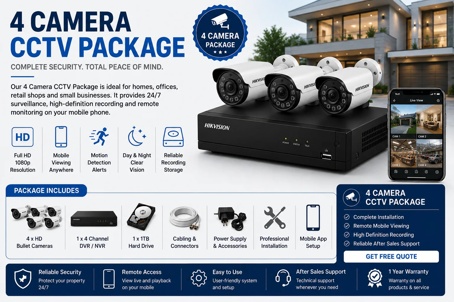 4 Camera CCTV Package Singapore